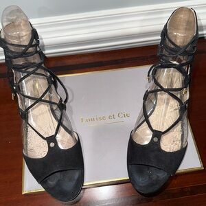 Louise et Cie, Black, Women's Designer Sandals/Flats